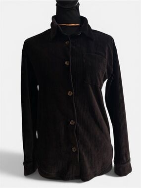 No Boundaries Soft Plush Ribbed Knit Button-up Shirt Top Size XS